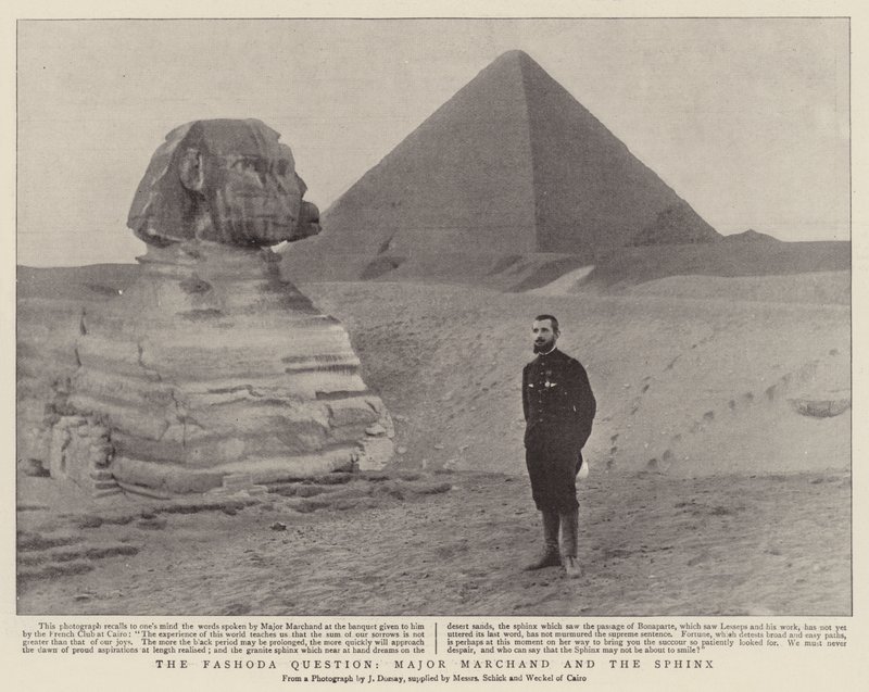The Fashoda Question, Major Marchand and the Sphinx by English Photographer
