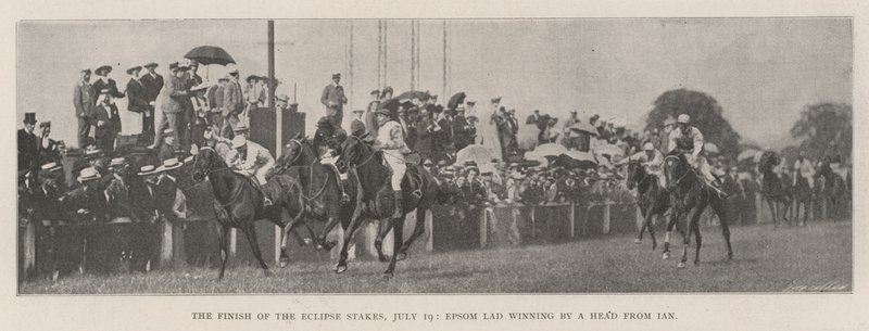 The Finish of the Eclipse Stakes, 19 July, Epsom Lad winning by a Head from Ian by English Photographer