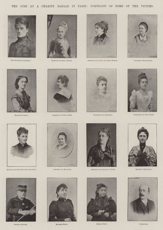 The Fire at a Charity Bazaar in Paris, Portraits of Some of the Victims by English Photographer