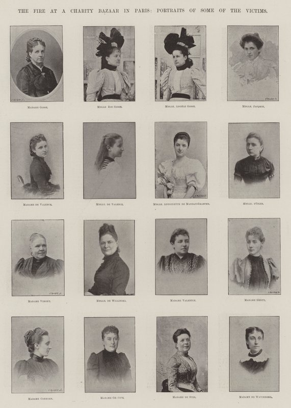 The Fire at a Charity Bazaar in Paris, Portraits of Some of the Victims by English Photographer