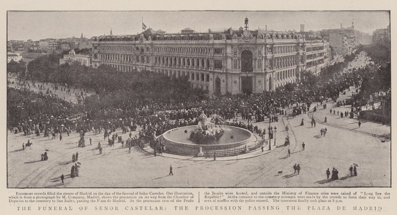 The Funeral of Senor Castelar, the Procession passing the Plaza de Madrid by English Photographer