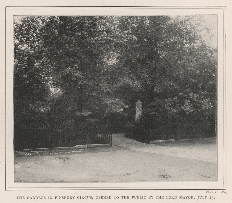 The Gardens in Finsbury Circus, opened to the Public by the Lord Mayor, 25 July by English Photographer