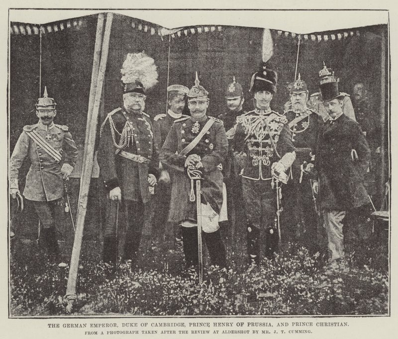 The German Emperor, Duke of Cambridge, Prince Henry of Prussia, and Prince Christian by English Photographer