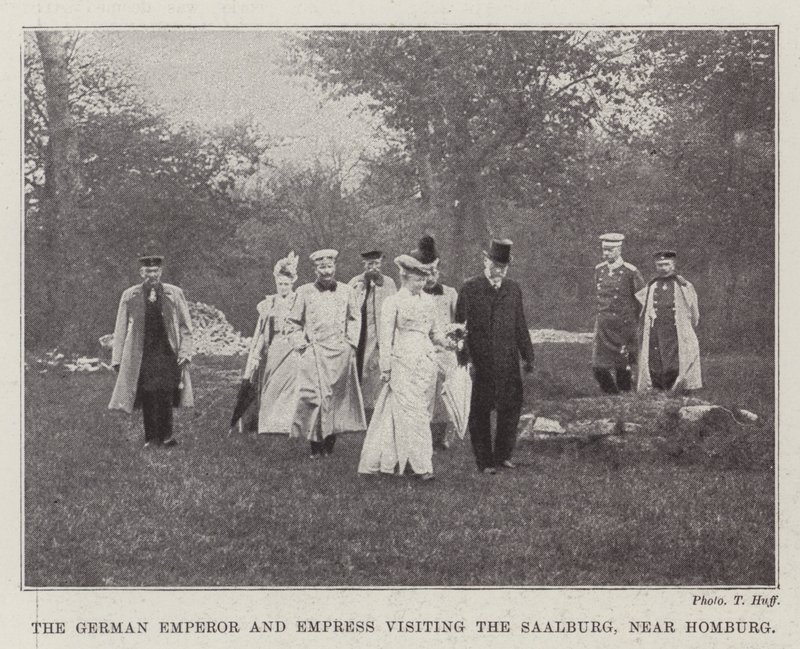 The German Emperor and Empress Visiting the Saalburg, Near Homburg by English Photographer
