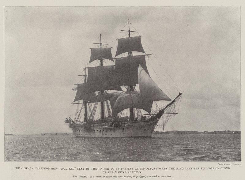 The German Training-Ship Moltke, sent by the Kaiser to be present at Devonport when the King lays the Foundation-Stone of the Marine Academy by English Photographer