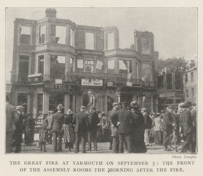 The Great Fire at Yarmouth on 5 September, the Front of the Assembly Rooms the Morning After the Fire by English Photographer