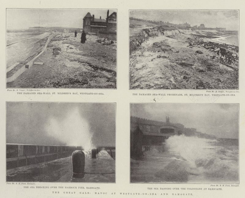 The Great Gale, Havoc at Westgate-on-Sea and Ramsgate by English Photographer