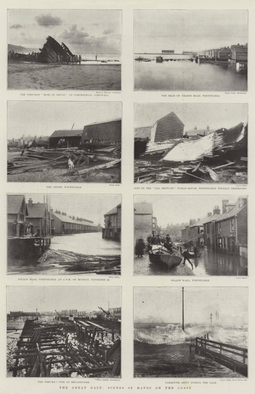 The Great Gale, Scenes of Havoc on the Coast by English Photographer