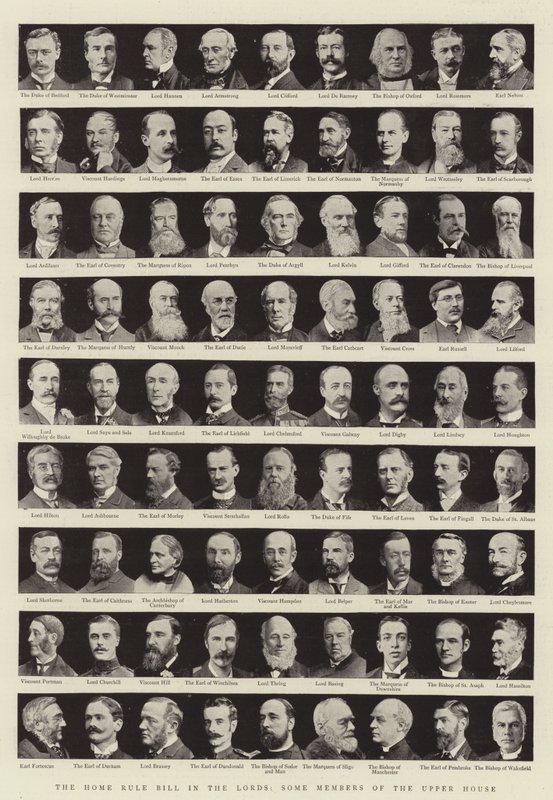 The Home Rule Bill in the Lords, Some Members of the Upper House by English Photographer