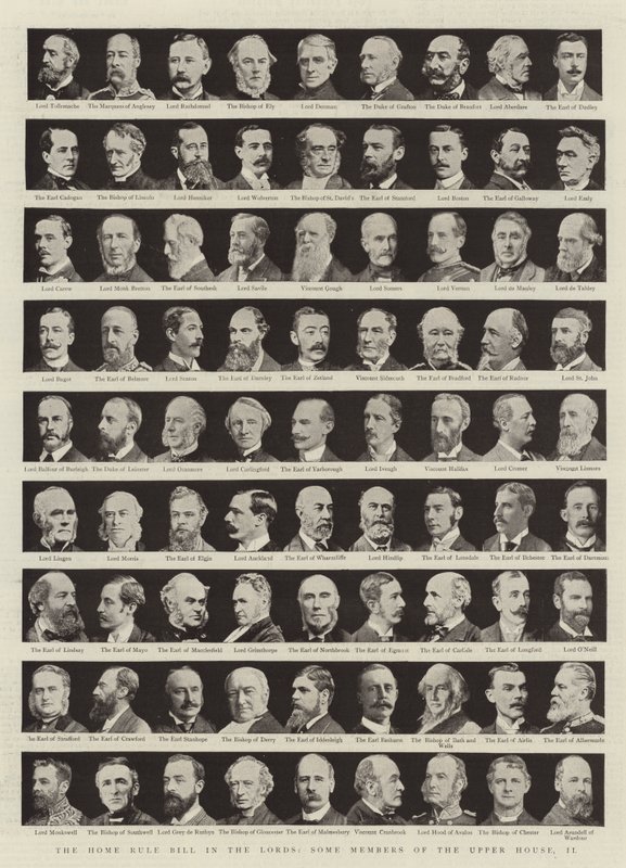 The Home Rule Bill in the Lords, Some Members of the Upper House, II by English Photographer