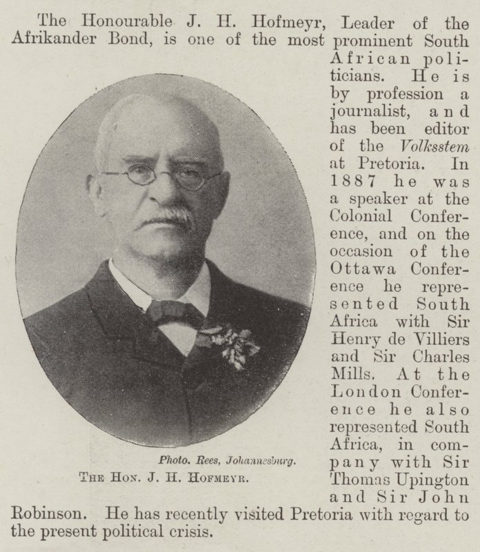 The Honourable J H Hofmeyr by English Photographer