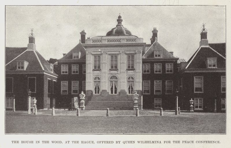 The House in the Wood, at the Hague, offered by Queen Wilhelmina for the Peace Conference by English Photographer