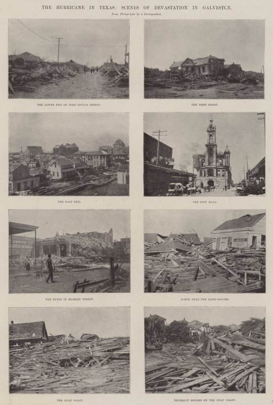 The Hurricane in Texas, scenes of devastation in Galveston by English Photographer