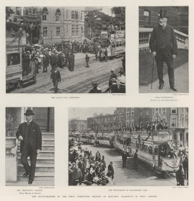 The Inauguration of the First Completed Section of Electric Tramways in West London by English Photographer