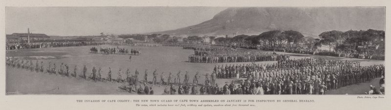 The Invasion of Cape Colony, the New Town Guard of Cape Town assembled on 12 January for Inspection by General Brabant by English Photographer