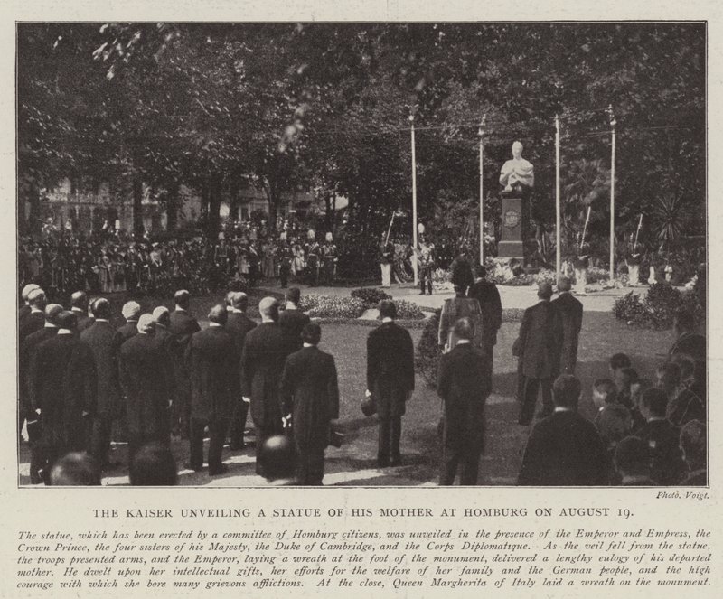 The Kaiser unveiling a Statue of his Mother at Homburg on 19 August by English Photographer
