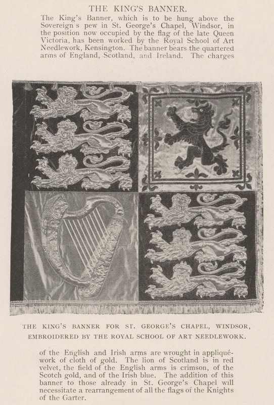 The Kings Banner for St Georges Chapel, Windsor, embroidered by the Royal School of Art Needlework by English Photographer