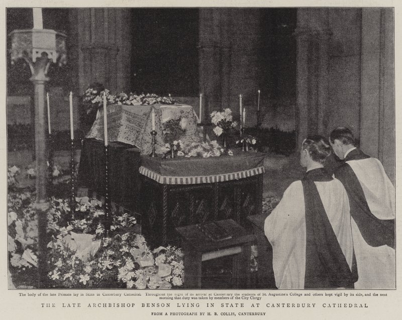 The Late Archbishop Benson Lying in State at Canterbury Cathedral by English Photographer