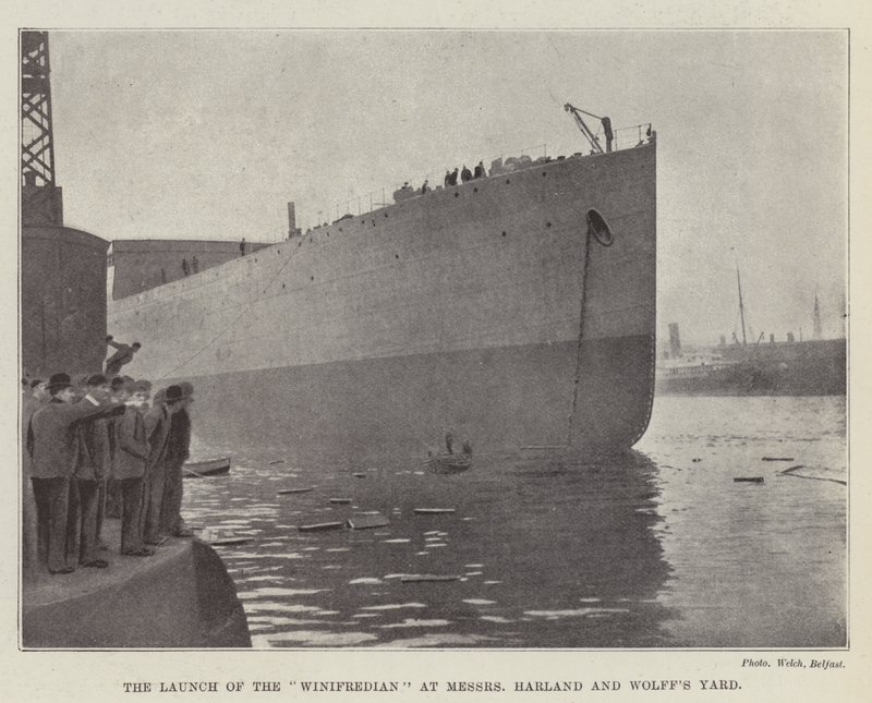 The Launch of the Winifredian at Messers Harland and Wolff