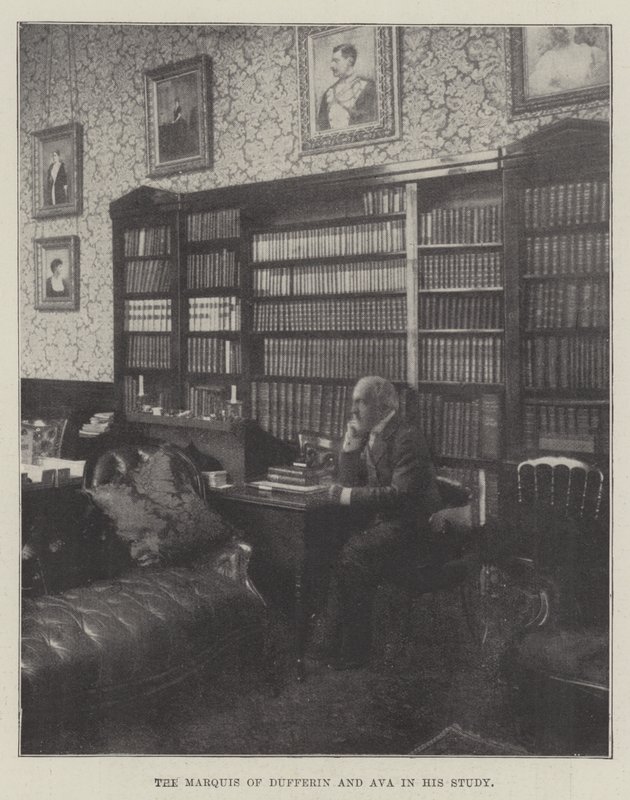 The Marquis of Dufferin and Ava in his Study by English Photographer