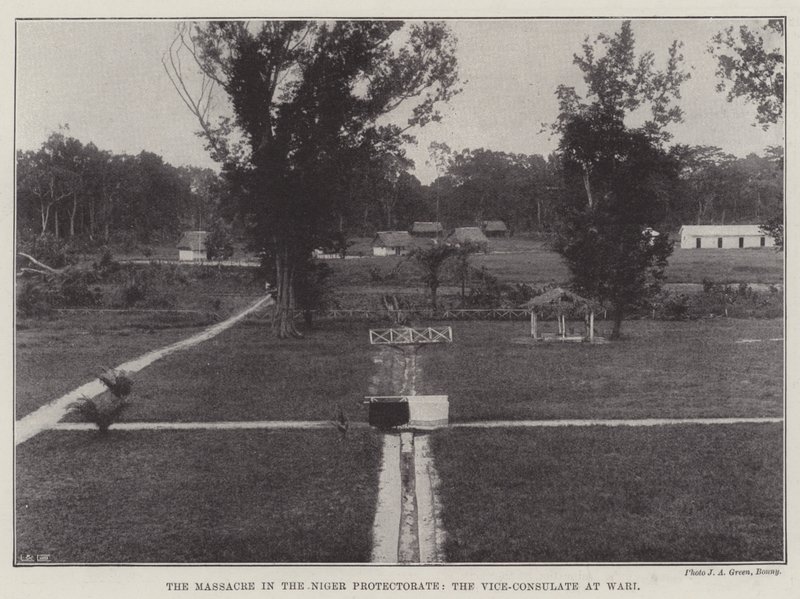 The Massacre in the Niger Protectorate, the Vice-Consulate at Wari by English Photographer
