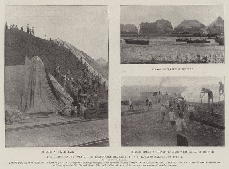 The Mishap to the Port of the Transvaal, the Great Fire at Lorenzo Marquez on 3 July by English Photographer