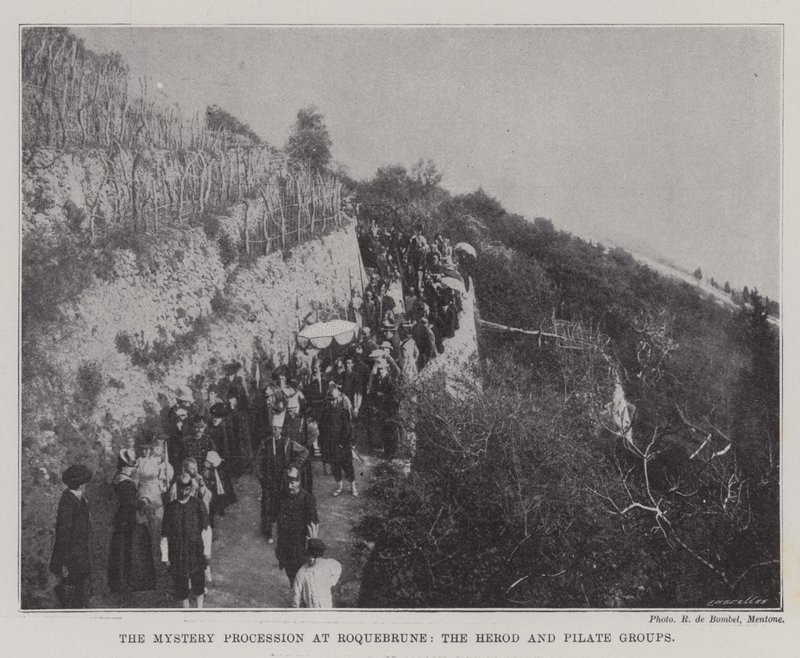 The Mystery Procession at Roquebrune, the Herod and Pilate Groups by English Photographer