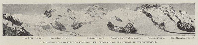 The New Alpine Railway, the View from the Station at the Gornergrat by English Photographer