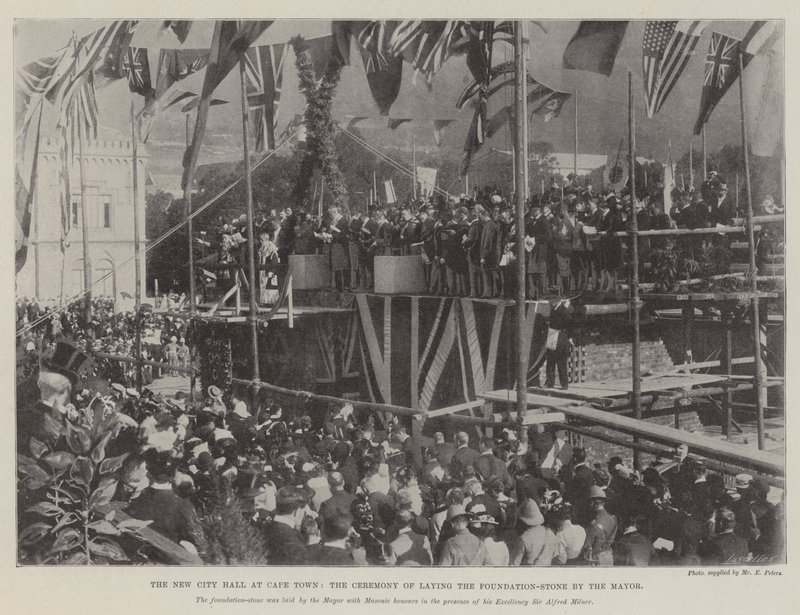 The New City Hall at Cape Town, the Ceremony of Laying the Foundation-Stone by the Mayor by English Photographer