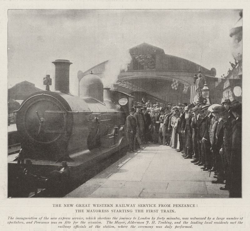 The New Great Western Railway Service from Penzance, the Mayoress starting the First Train by English Photographer