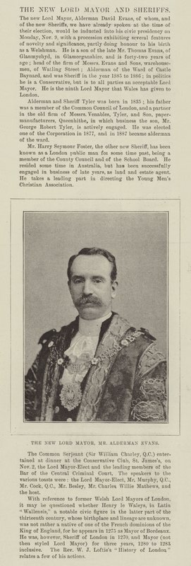 The New Lord Mayor, Mr Alderman Evans by English Photographer