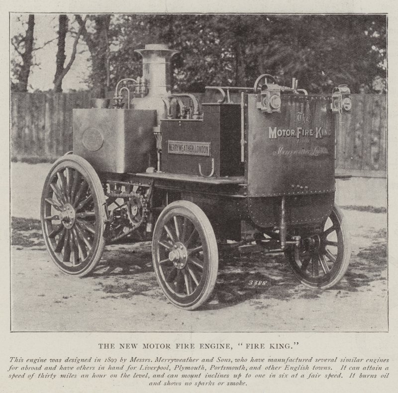 The New Motor Fire Engine, Fire King by English Photographer