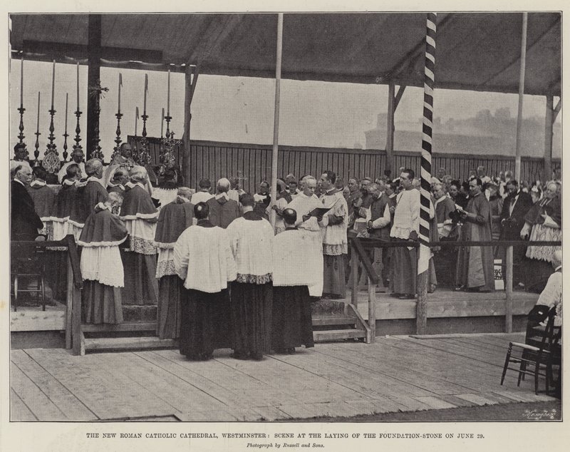 The New Roman Catholic Cathedral, Westminster, Scene at the Laying of the Foundation-Stone on 29 June by English Photographer