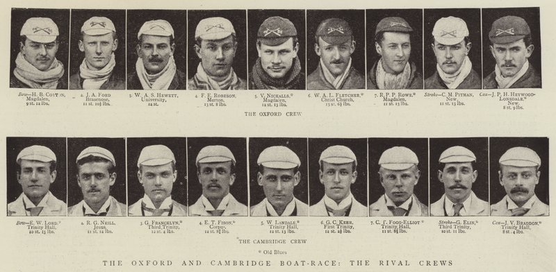 The Oxford and Cambridge Boat-Race, the Rival Crews by English Photographer