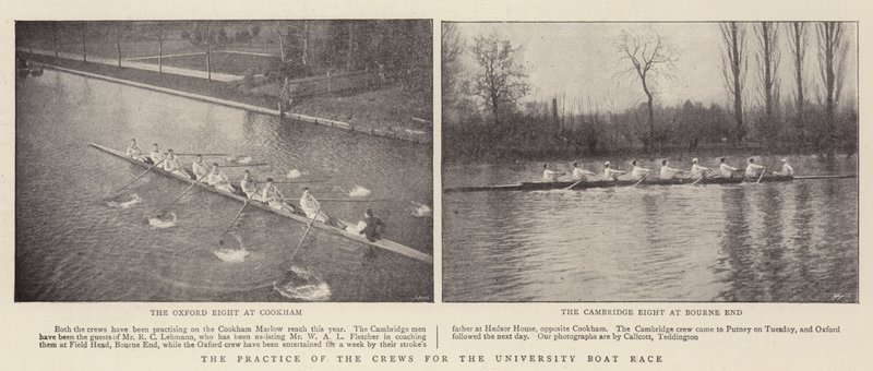 The Practice of the Crews for the University Boat Race by English Photographer