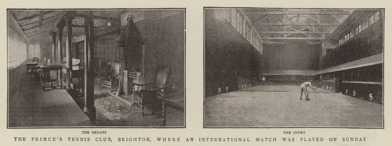 The Princes Tennis Club, Brighton, Where an International Match Was Played on Sunday by English Photographer