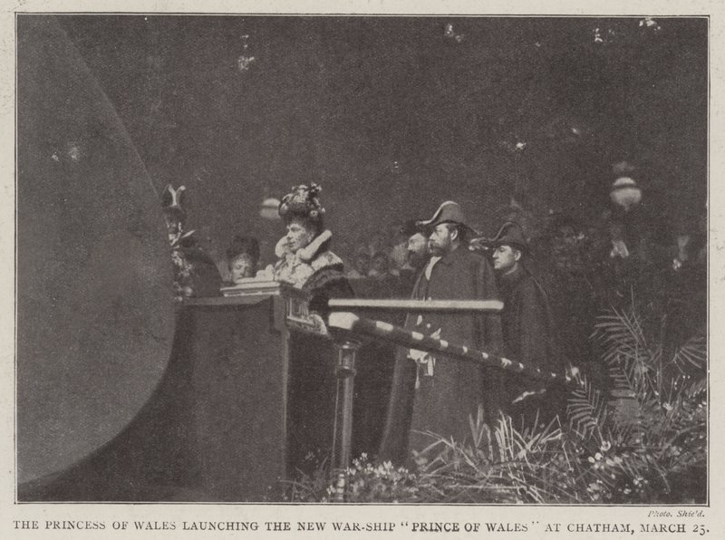 The Princess of Wales Launching the New War-Ship Prince of Wales at Chatham, 25 March by English Photographer