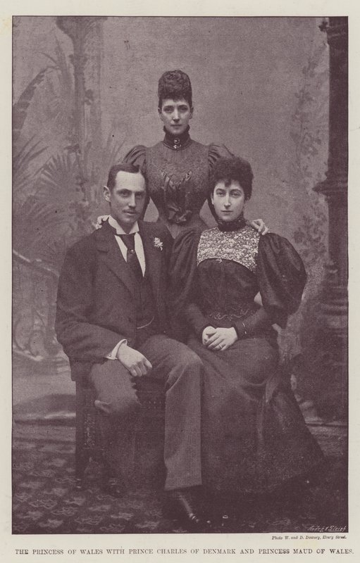 The Princess of Wales with Prince Charles of Denmark and Princess Maud of Wales by English Photographer