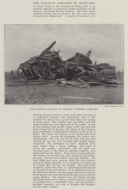 The Railway Accident at Barassie, Wrecked Carriages by English Photographer