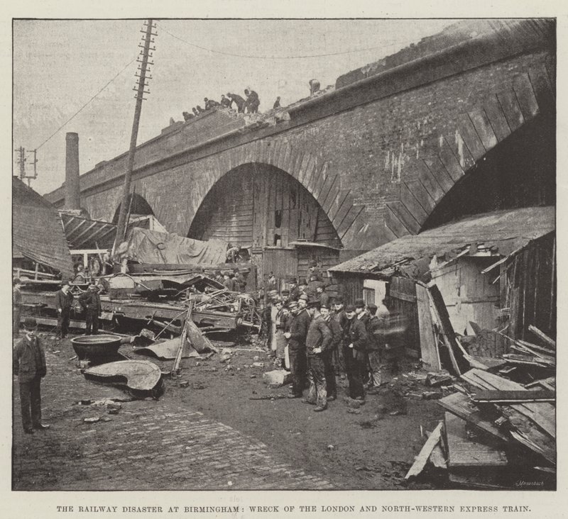 The Railway Disaster at Birmingham, Wreck of the London and North-Western Express Train by English Photographer