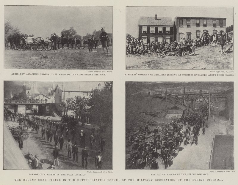 The Recent Coal Strike in the United States, Scenes of the Military Occupation of the Strike District by English Photographer