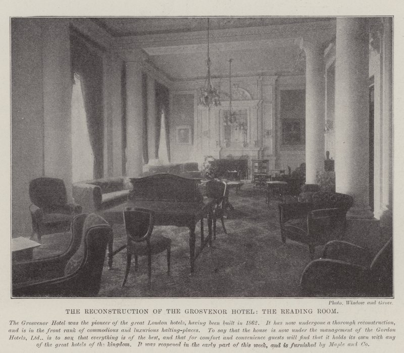 The Reconstruction of the Grosvenor Hotel, the Reading Room by English Photographer