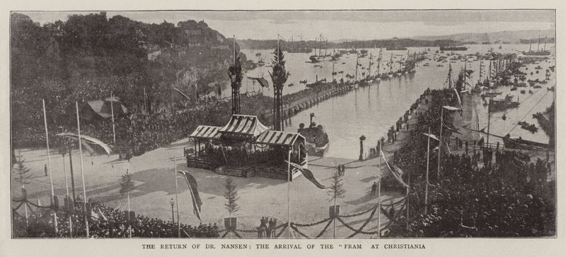 The Return of Dr Nansen, the Arrival of the Fram at Christiania by English Photographer