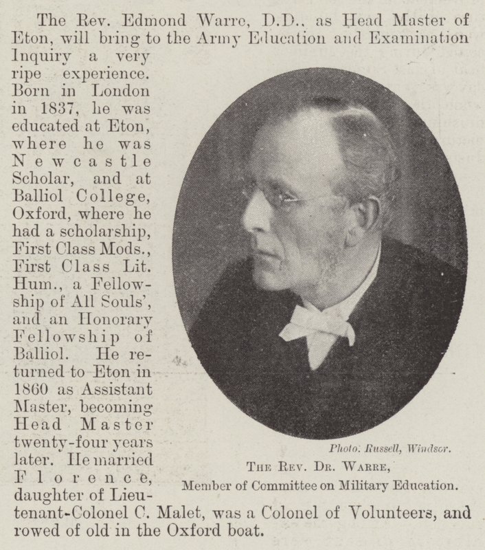 The Reverend Dr Warre, Member of Committee on Military Education by English Photographer