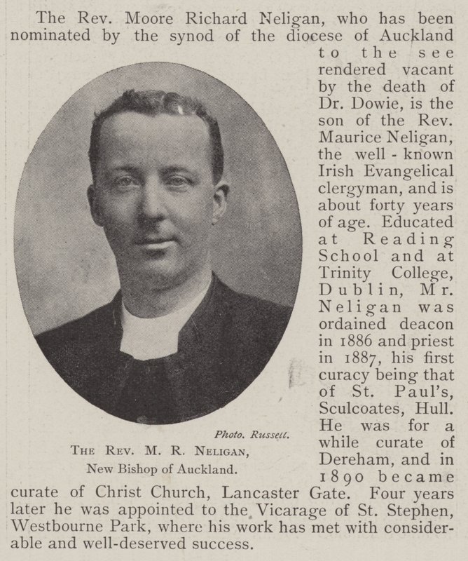 The Reverend M R Neligan, New Bishop of Auckland by English Photographer