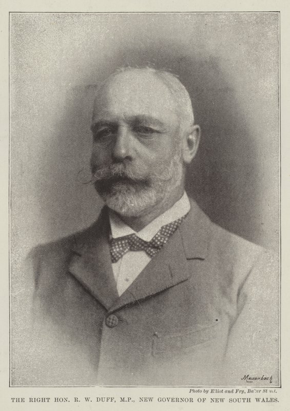 The Right Honourable R W Duff, MP, New Governor of New South Wales by English Photographer