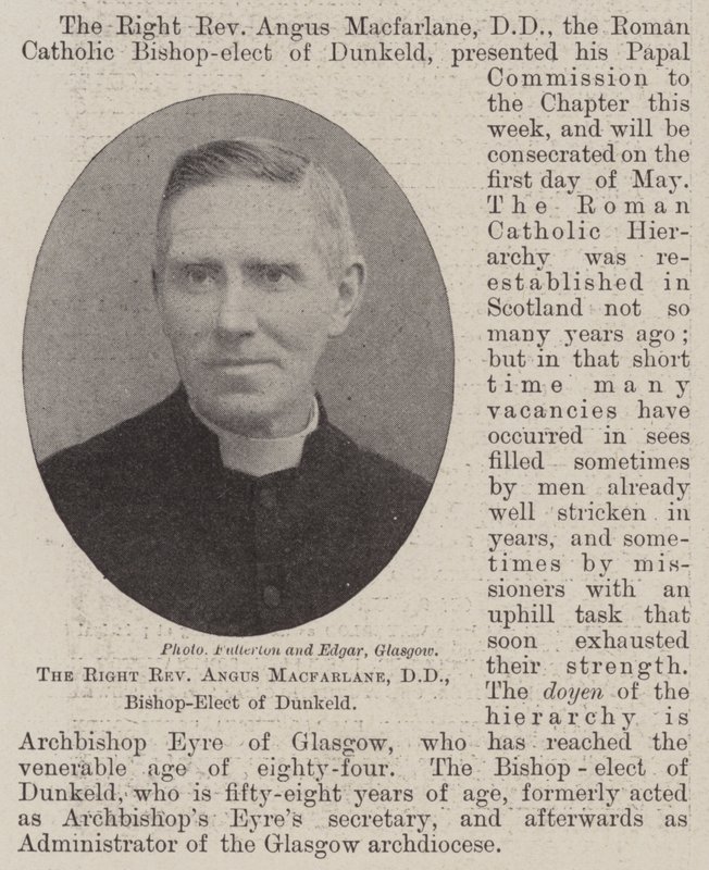 The Right Reverend Angus Macfarlane, DD, Bishop-Elect of Dunkeld by English Photographer