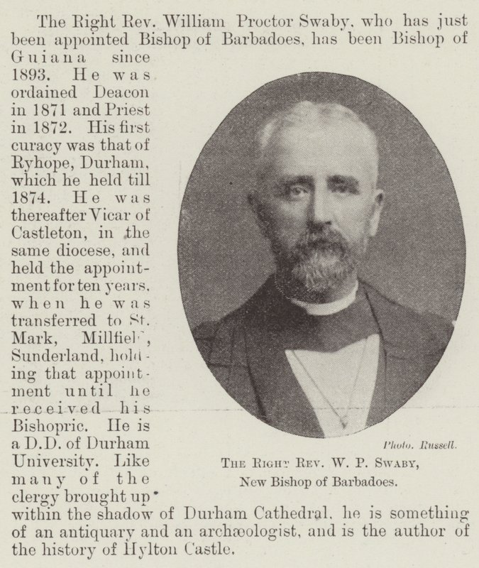 The Right Reverend W P Swaby, New Bishop of Barbados by English Photographer