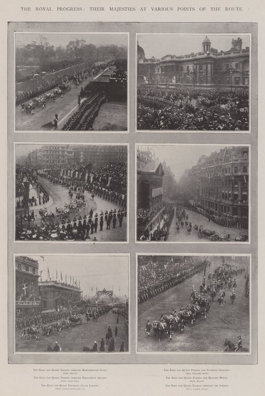 The Royal Progress, Their Majesties at Various Points of the Route by English Photographer