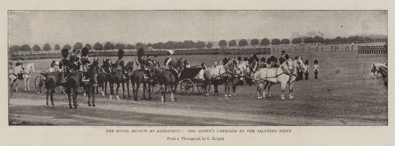 The Royal Review at Aldershot, the Queens Carriage at the Saluting Point by English Photographer